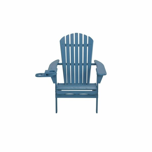 Bold Fontier 35 x 32 x 28 in. Foldable Adirondack Chair with Cup Holder, Sky Blue BO3285718